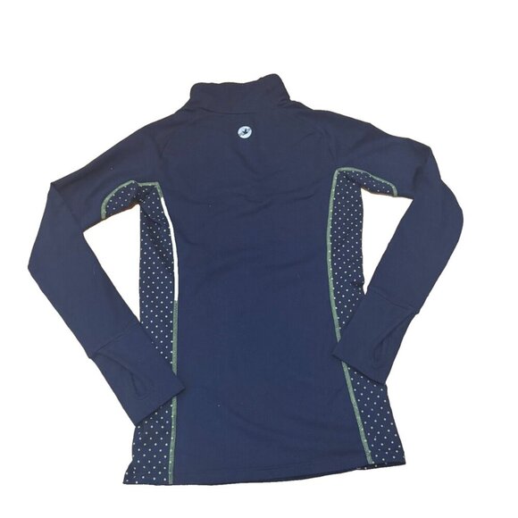 Aerie Fit Women's Long Sleeve Zipper Navy Blue Thermal Workout Tops Size SP - Picture 5 of 5
